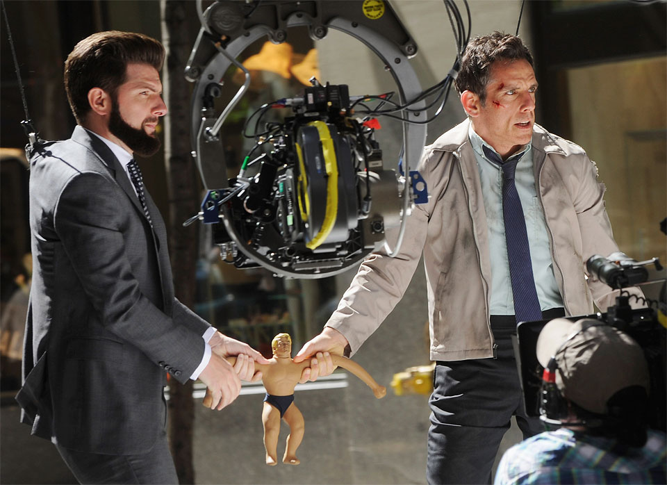 Ben Stiller e Adam Scott no set