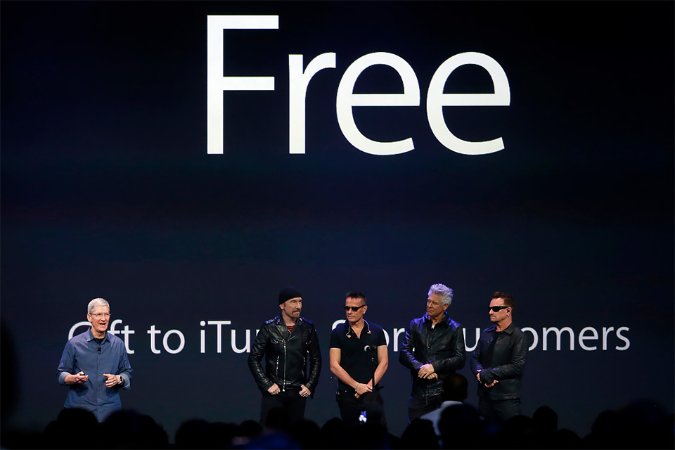 Apple gastou US$ 100 milhões para distribuir novo álbum do U2 de graça