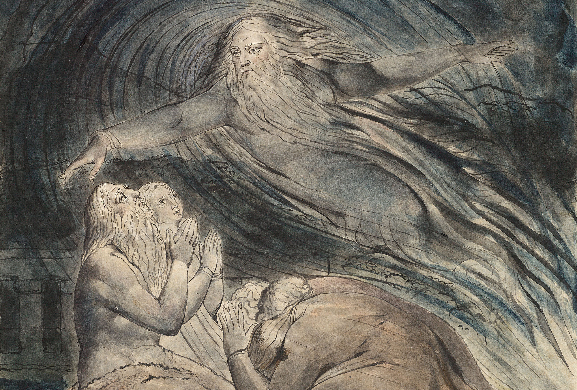 “Job Confessing His Presumption to God Who Answers from the Whirlwind”, William Blake