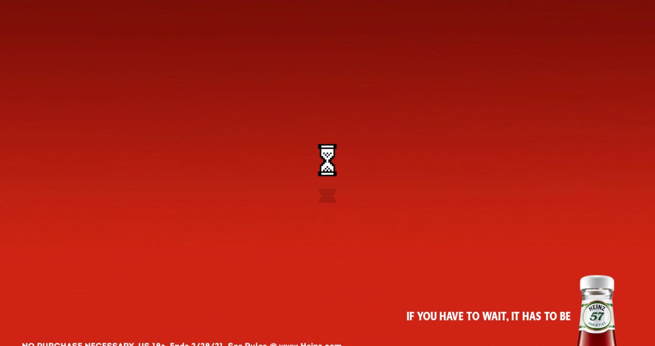 Ação da Heinz premia consumidores que esperam 57 minutos para o site carregar