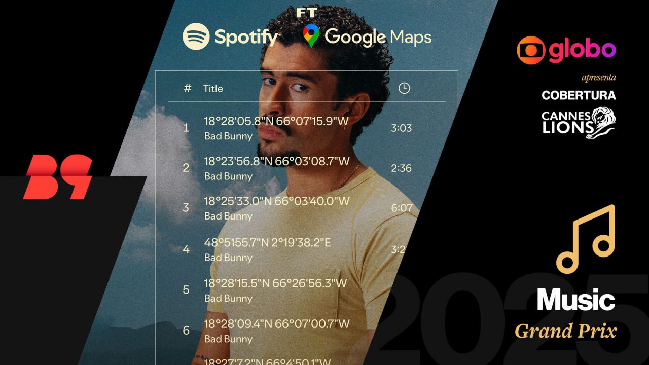 Capa - Cannes Lions 2025: Bad Bunny transforma coordenadas do Google em tracklist e conquista Grand Prix de Music
