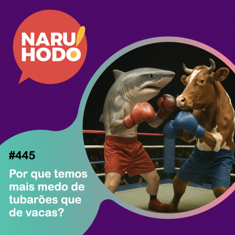 Capa podcast - Por que temos mais medo de tubarões que de vacas? Capa - Por que temos mais medo de tubarões que de vacas?