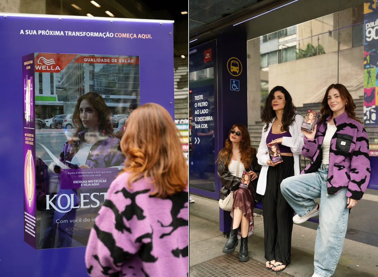  Advertisement, Poster, Clothing, Pants, Person, Coat, Adult, FemAle, Woman, Girl, Teen, Footwear, Shoe, jeans, Bus Stop, Outdoors, face, Head, Jacket, Accessories, Bag, Handbag