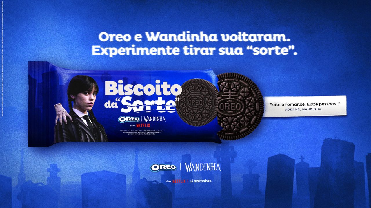 Capa - Oreo e Wandinha criam biscoito da “sorte” com mensagens deprimentes em delivery