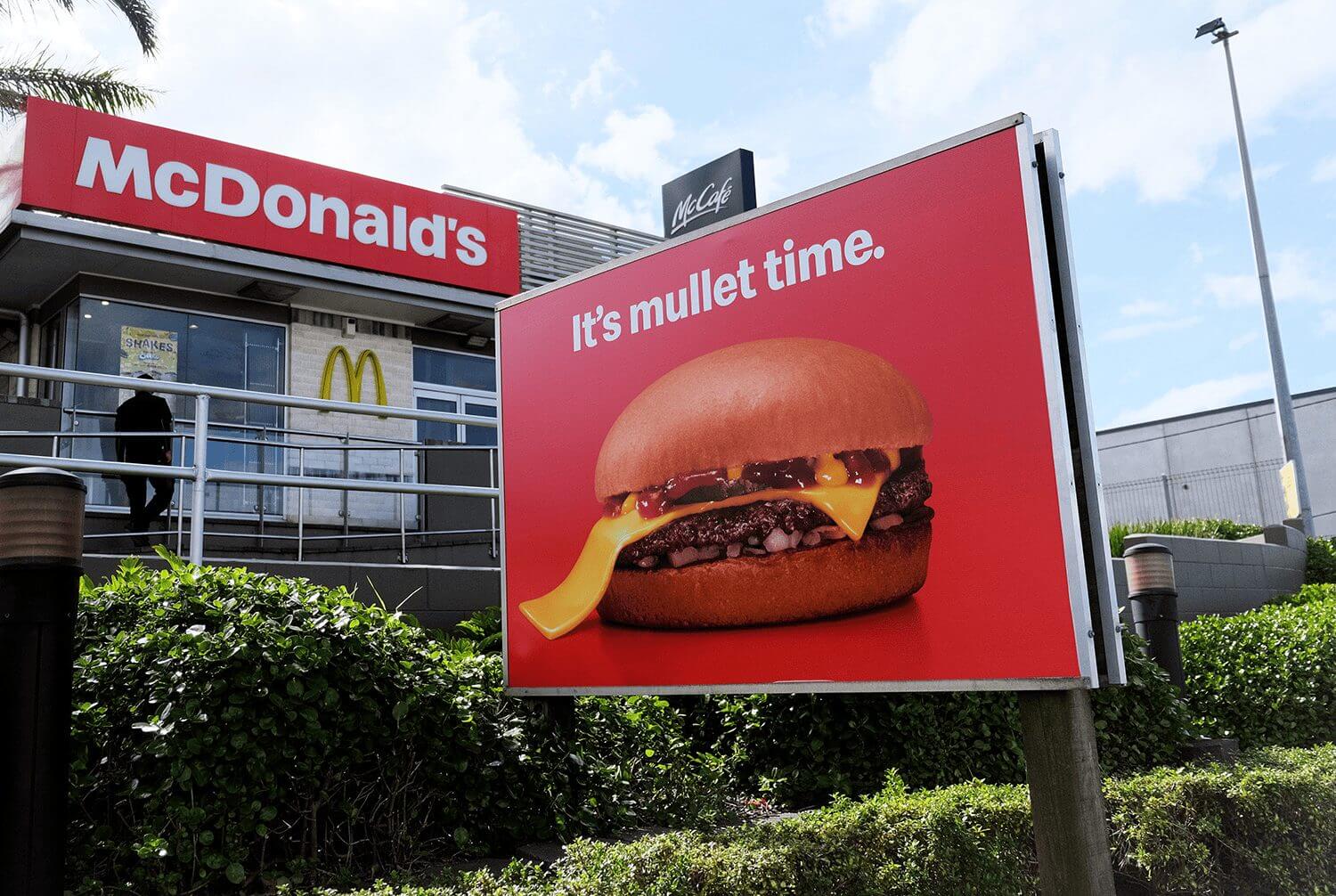 Advertisement, burger, Food, Person, billboard