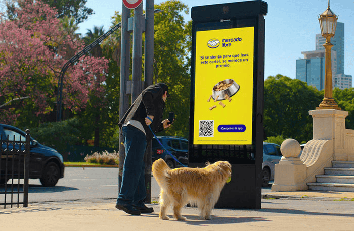 Adult, FemAle, Person, Woman, Car, Transportation, Vehicle, Electronics, Mobile Phone, Phone, Animal, Canine, Dog, Mammal, pet, QR Code, Advertisement, Walking, Walking Dog